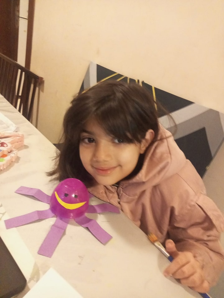 OPVG Kindergarten's online students from the Middle East, poem activity Incy wincy spider